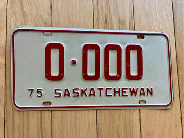 1975 Saskatchewan Sample License Plate