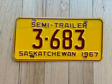 1967 Saskatchewan Semi Trailer License Plate