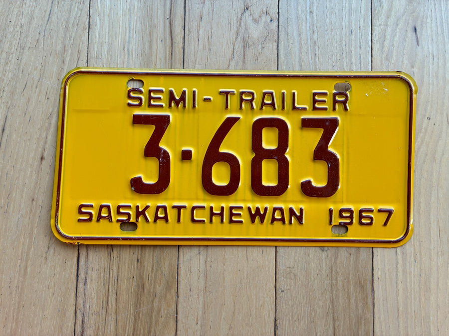 1967 Saskatchewan Semi Trailer License Plate