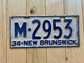 1934 New Brunswick License Plate