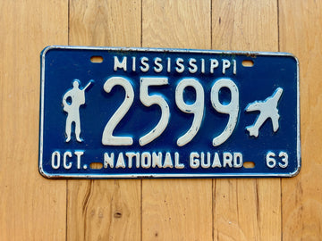 1963 Mississippi National Guard License Plate