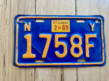 1969 New York Motorcycle License Plate