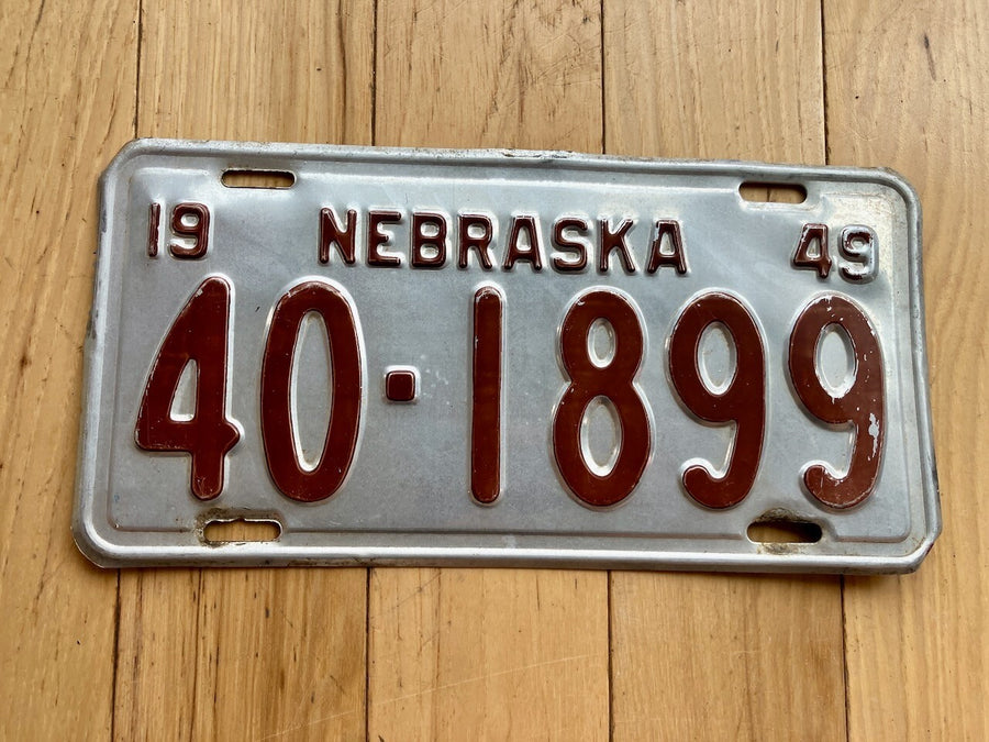 1949 Nebraska License Plate