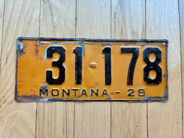1928 Montana License Plate