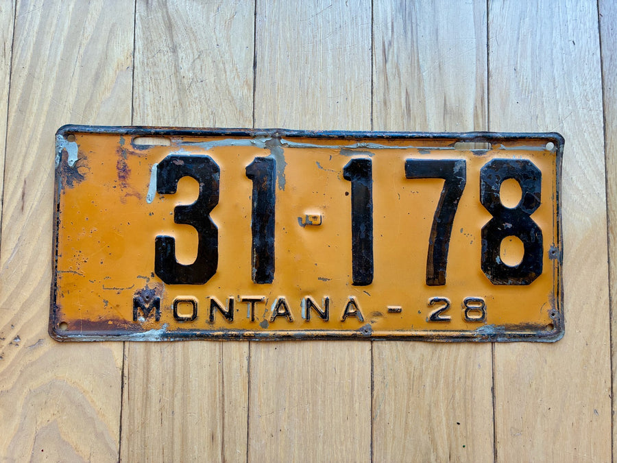1928 Montana License Plate