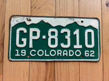 1962 Colorado License Plate