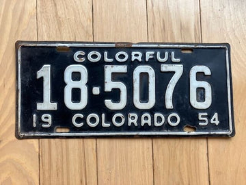 1954 Colorado License Plate