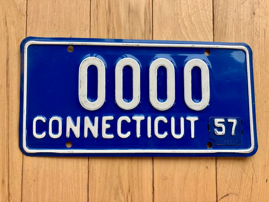 1957 Connecticut Sample License Plate