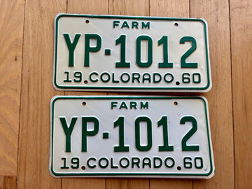 Pair of 1960 Colorado Farm License Plates