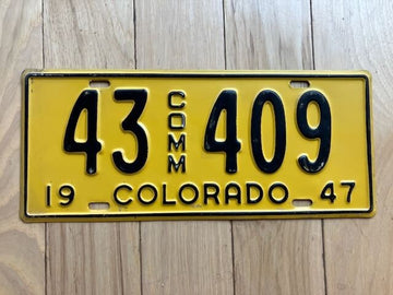 1947 Colorado Commercial License Plate