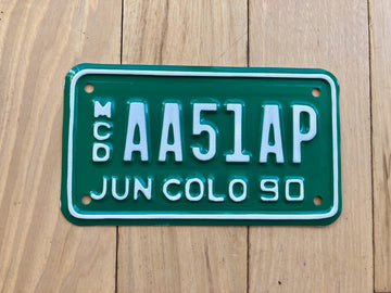1990 Colorado Motorcycle Dealer License Plate