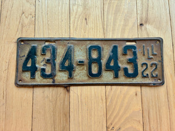1922 Illinois License Plate