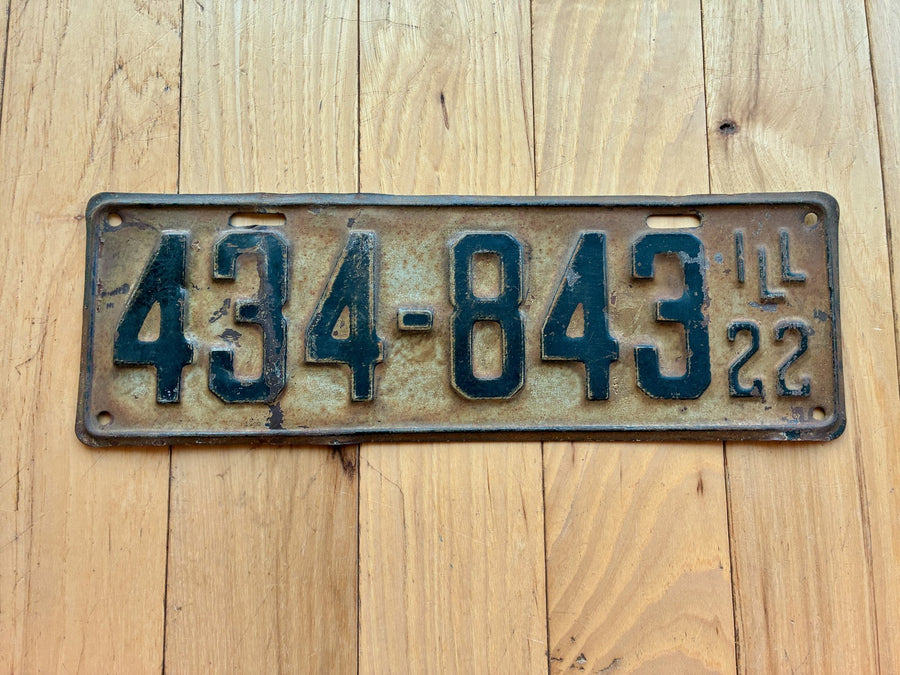 1922 Illinois License Plate