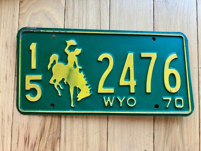 1970 Wyoming License Plate