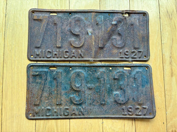 1927 Pair of Michigan License Plates