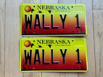 Pair Of 2005 Nebraska Vanity License Plates - WALLY 1