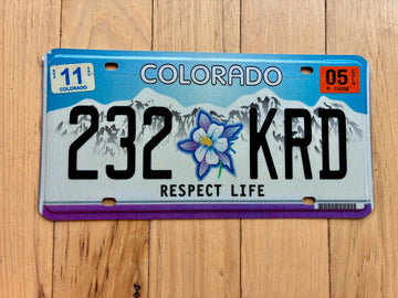 2005 Colorado Respect Life License Plate