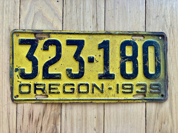 1939 Oregon License Plate