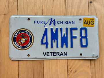 2021 Michigan United States Marine Corps Veterans License Plate