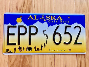 Alaska Centennial License Plate
