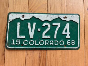 1968 Colorado License Plate