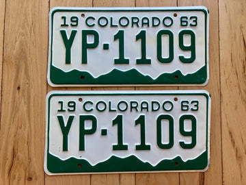 Pair of 1963 Colorado License Plates