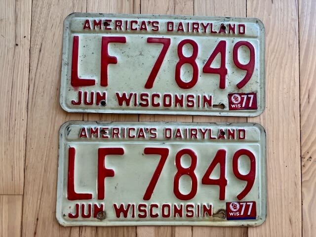 Pair of 1977 Wisconsin License Plates