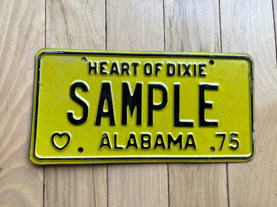 1975 Alabama Sample License Plate