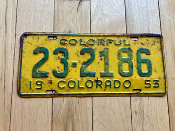 1953 Colorado License Plate
