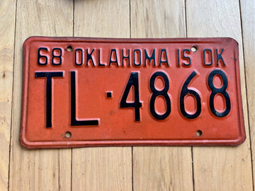 1968 Oklahoma License Plate