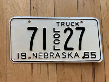 1965 Nebraska Local Truck License Plate