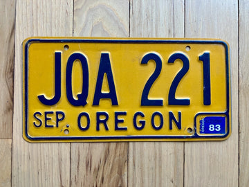 1993 Oregon License Plate