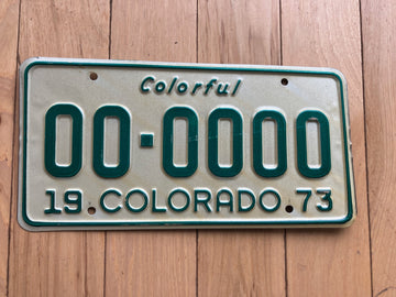 1973 Colorado Sample License Plate