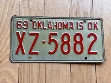 1969 Oklahoma License Plate