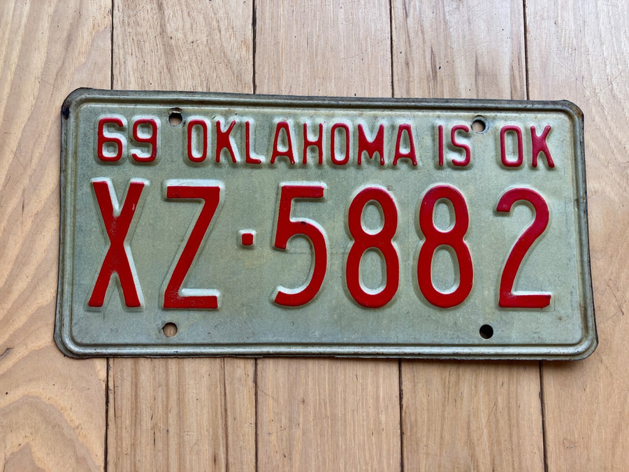 1969 Oklahoma License Plate