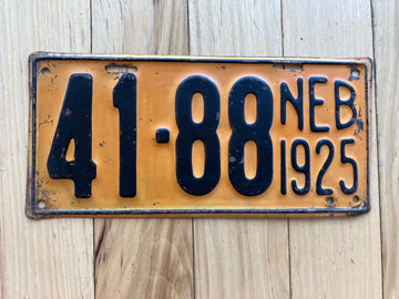1925 Nebraska License Plate