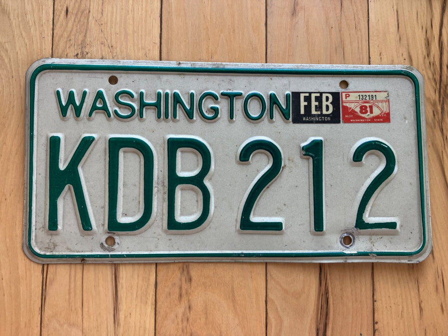 1968 to 1986 Washington State License Plate W/ 1981 Tab