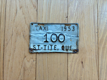 1953 Quebec Taxi License Plate