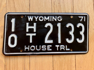 1971 Wyoming House Trailer License Plate