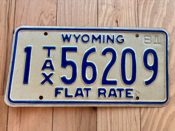 1981 Wyoming License Plate