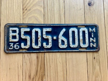 1936 Minnesota License Plate