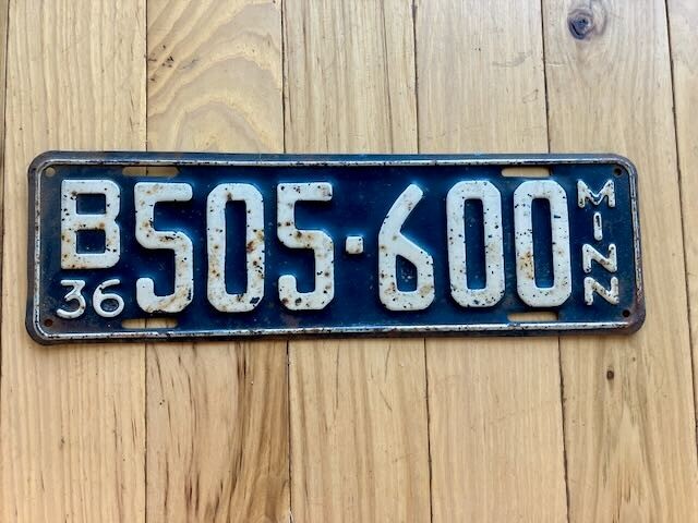 1936 Minnesota License Plate