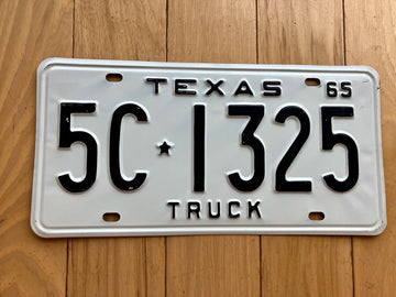 1965 Texas Truck License Plate