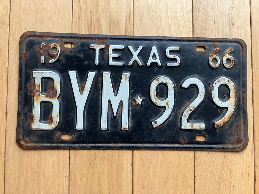 1966 Texas License Plate