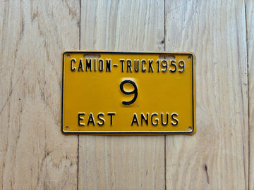 1959 Quebec Camion Truck East Angus License Plate