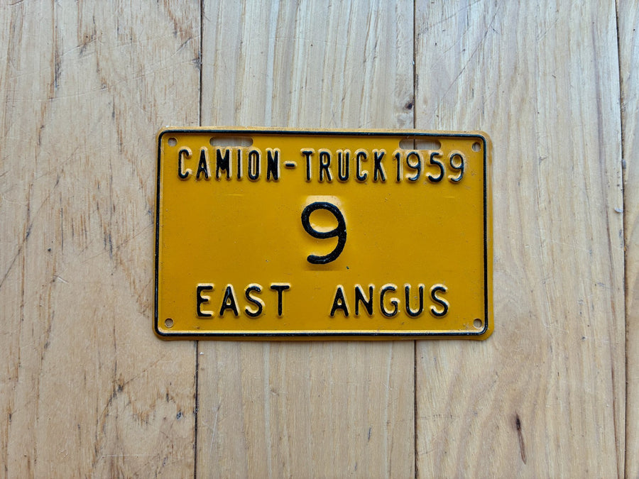 1959 Quebec Camion Truck East Angus License Plate