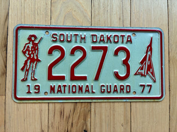 1977 South Dakota National Guard License Plate