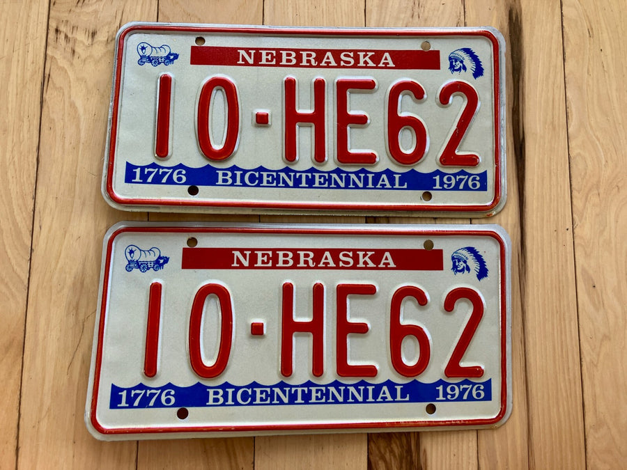 Pair Of 1976 Nebraska License Plates