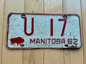 1962 Manitoba U Drive License Plate