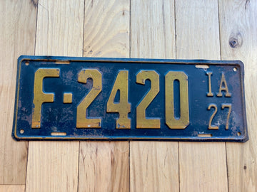 1927 Iowa License Plate - F-2420